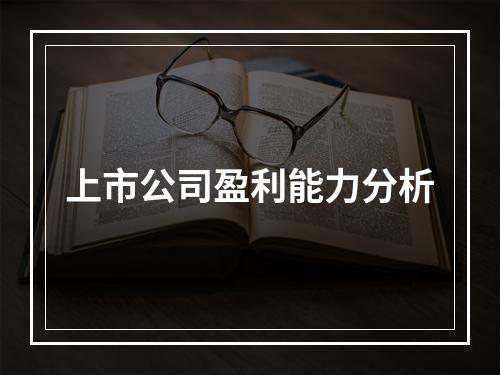 上市公司盈利能力分析