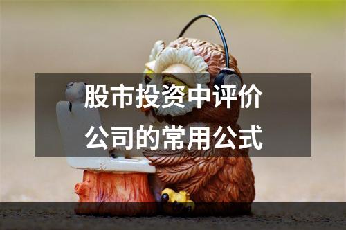 股市投资中评价公司的常用公式