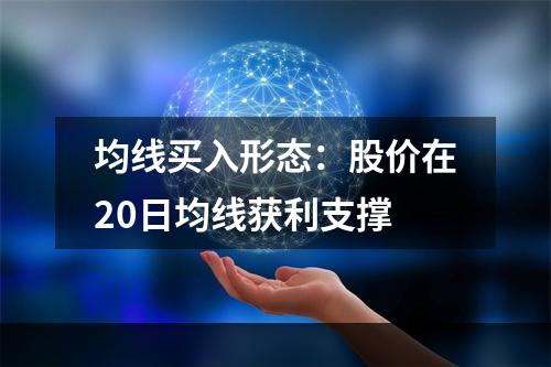 均线买入形态：股价在20日均线获利支撑