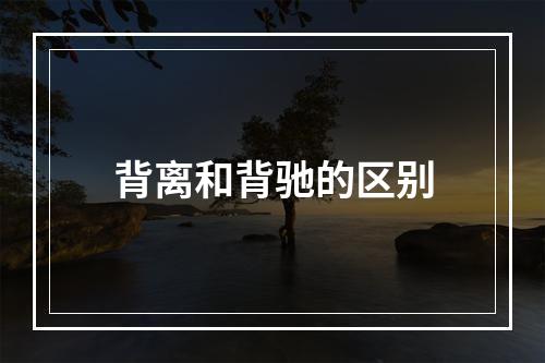 背离和背驰的区别