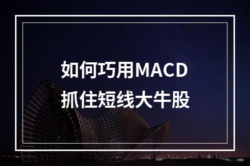 如何巧用MACD抓住短线大牛股