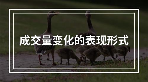 成交量变化的表现形式