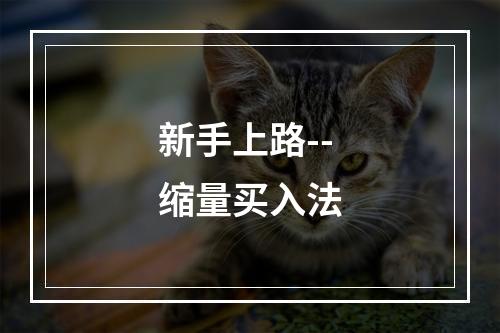 新手上路--缩量买入法