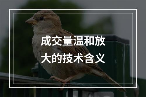 成交量温和放大的技术含义