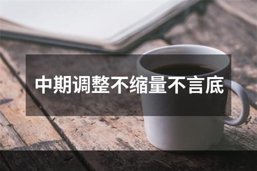 中期调整不缩量不言底