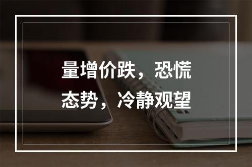 量增价跌，恐慌态势，冷静观望