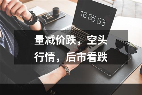 量减价跌，空头行情，后市看跌