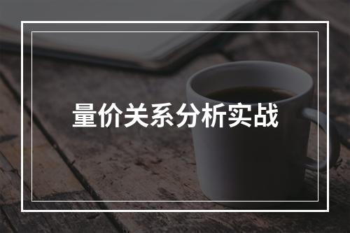 量价关系分析实战