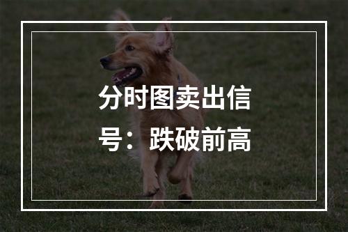 分时图卖出信号：跌破前高