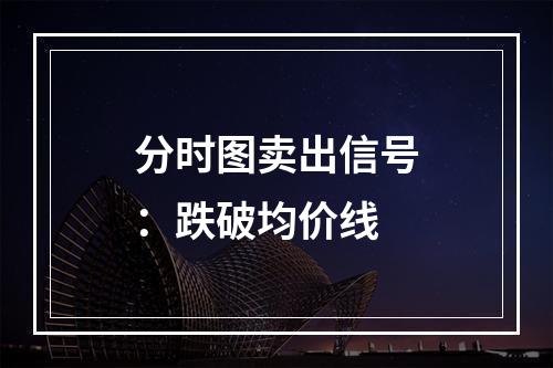 分时图卖出信号：跌破均价线