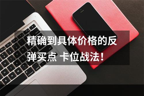 精确到具体价格的反弹买点 卡位战法！