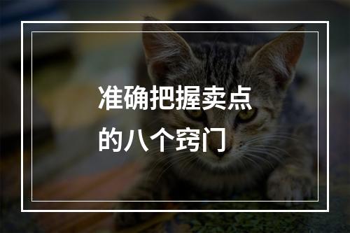 准确把握卖点的八个窍门