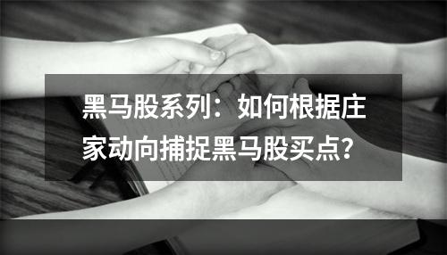 黑马股系列：如何根据庄家动向捕捉黑马股买点？