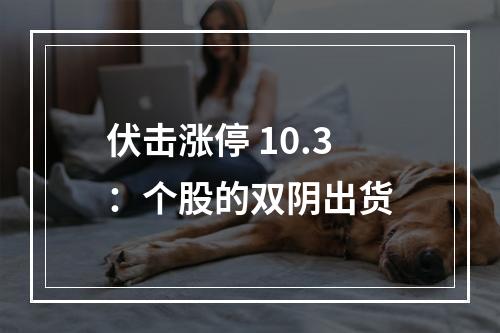 伏击涨停 10.3：个股的双阴出货