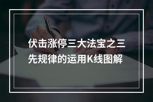 伏击涨停三大法宝之三先规律的运用K线图解