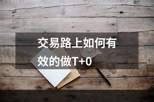 交易路上如何有效的做T+0