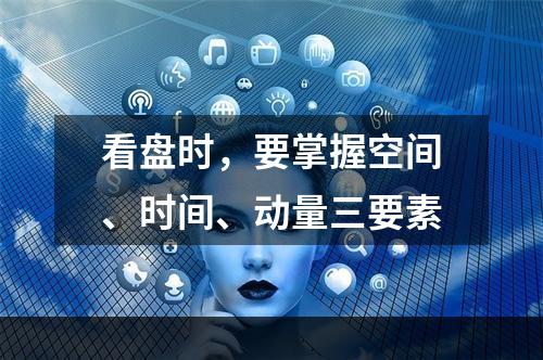 看盘时，要掌握空间、时间、动量三要素