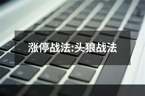 涨停战法:头狼战法