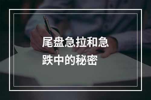 尾盘急拉和急跌中的秘密