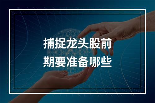 捕捉龙头股前期要准备哪些