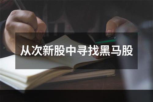 从次新股中寻找黑马股