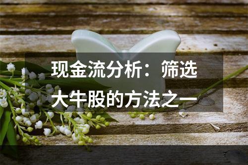 现金流分析：筛选大牛股的方法之一
