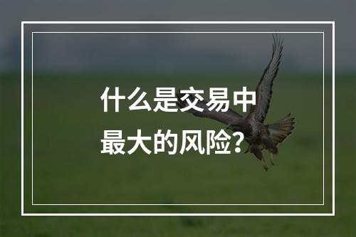 什么是交易中最大的风险？