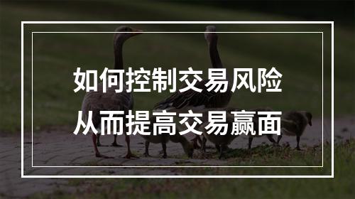 如何控制交易风险从而提高交易赢面
