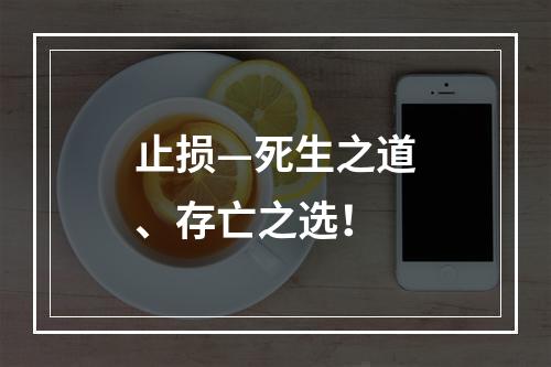 止损—死生之道、存亡之选！