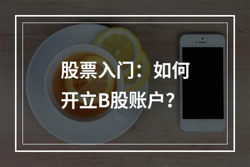 股票入门：如何开立B股账户？