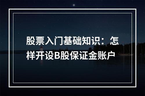 股票入门基础知识：怎样开设B股保证金账户