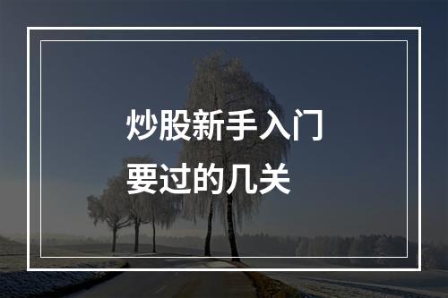 炒股新手入门要过的几关