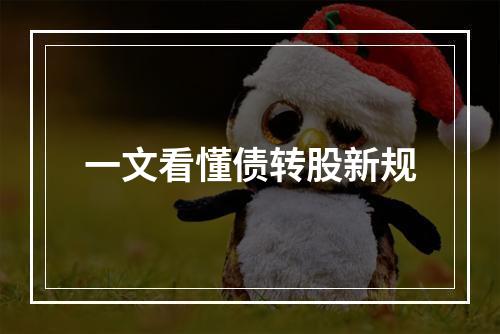一文看懂债转股新规