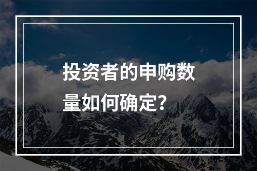 投资者的申购数量如何确定？