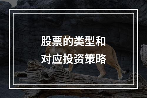 股票的类型和对应投资策略