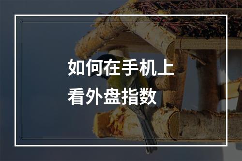 如何在手机上看外盘指数