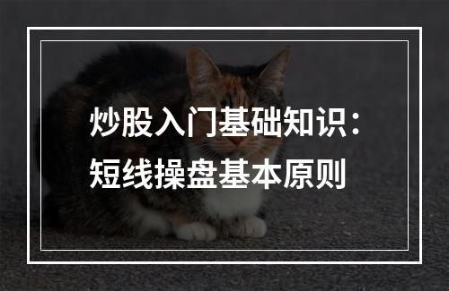 炒股入门基础知识：短线操盘基本原则
