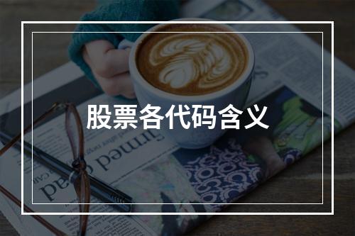 股票各代码含义