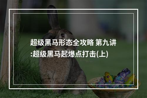 超级黑马形态全攻略 第九讲:超级黑马起爆点打击(上)