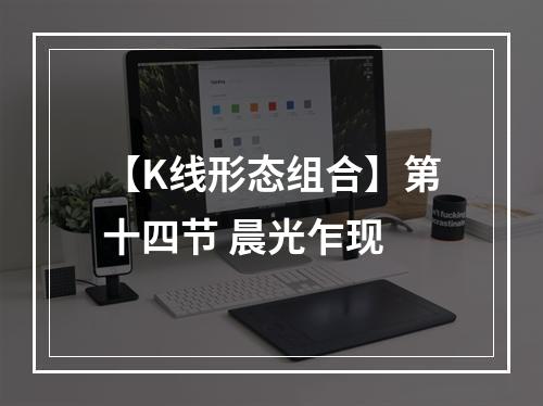 【K线形态组合】第十四节 晨光乍现